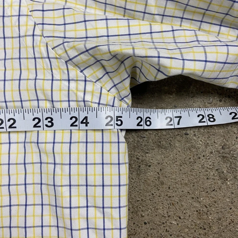 Vintage 90's Polo Ralph Lauren Oxford Button Down Size 16.5 34/35 Yellow Check